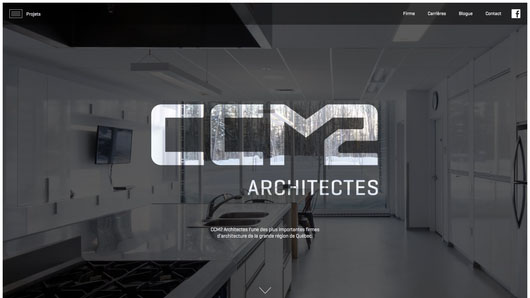 Présentation de la page d'accueil immersive du site web conçue par iXmédia pour CCM2.