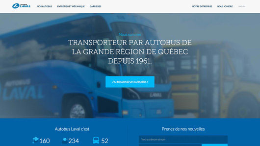 Téléphones mobiles montrant le site web d'Autobus Laval réalisé par iXmédia