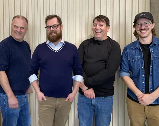 Photo de Carl-Frédéric De Celles, Stéphane St-Laurent, Hugo Comtois et Maxime Nadeau.
