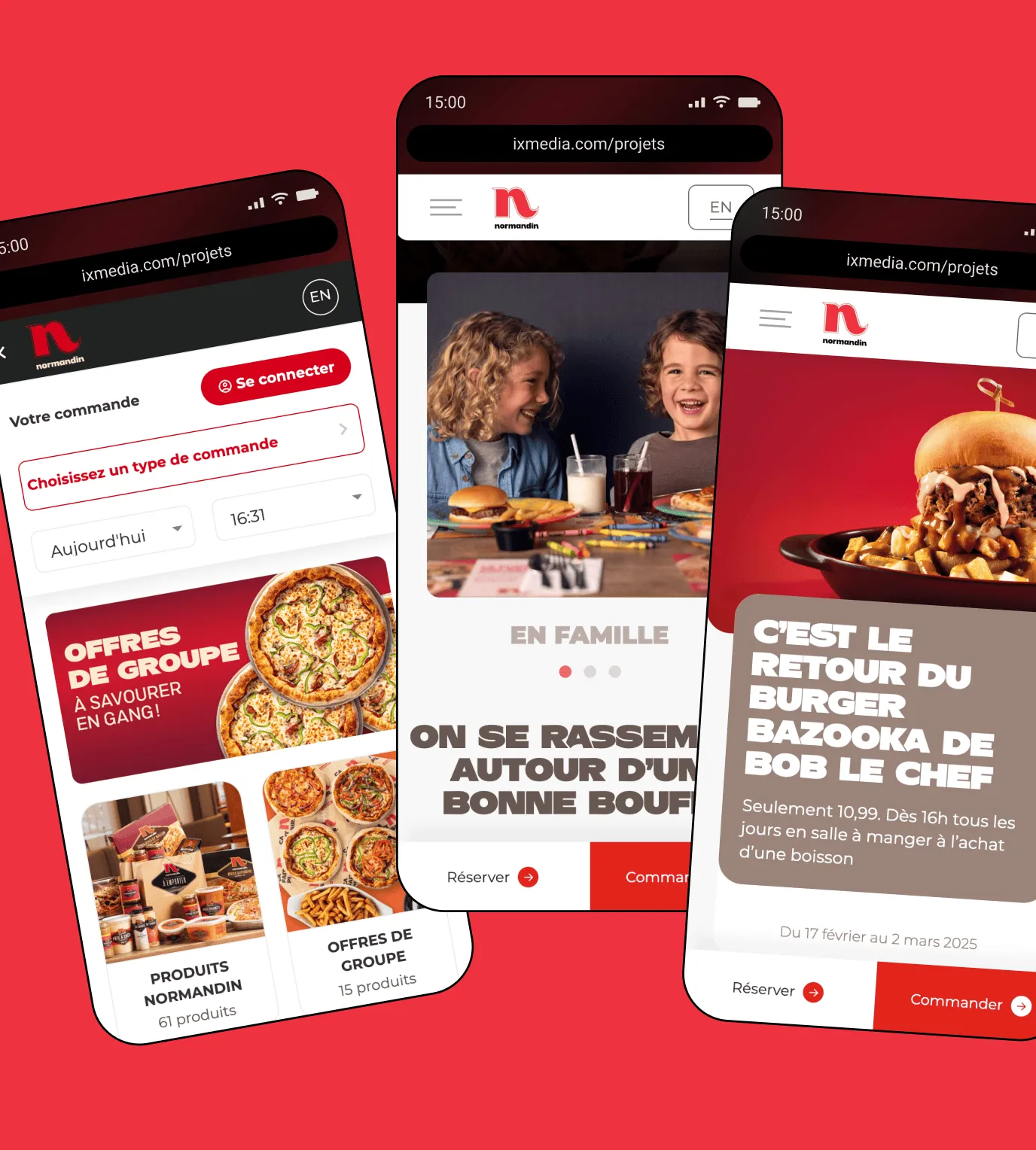 Image du site web de Normandin resto, mettant en scène deux enfants à table.