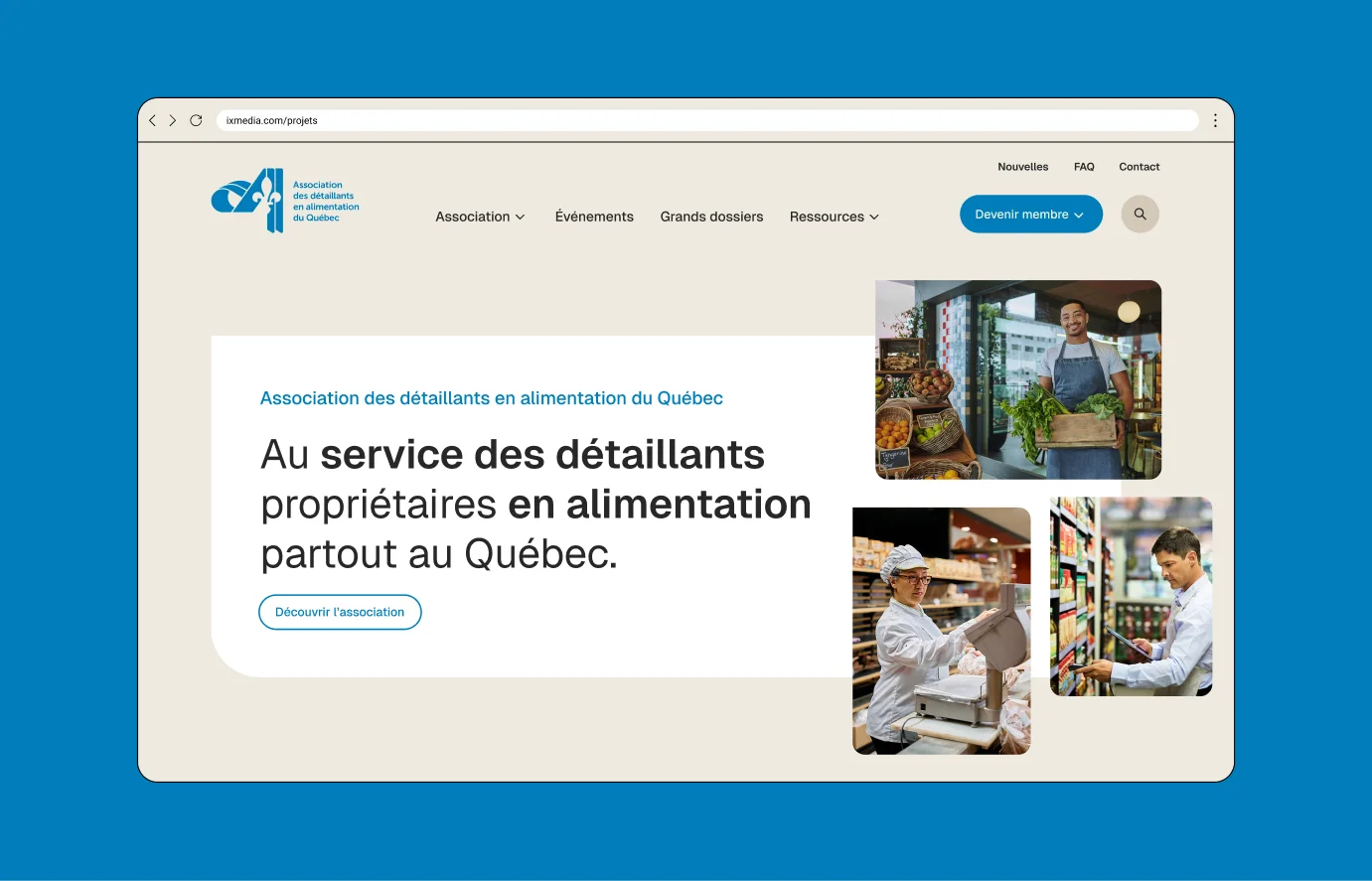 Accueil du site de l'Association des détaillants alimentaires du Québec.