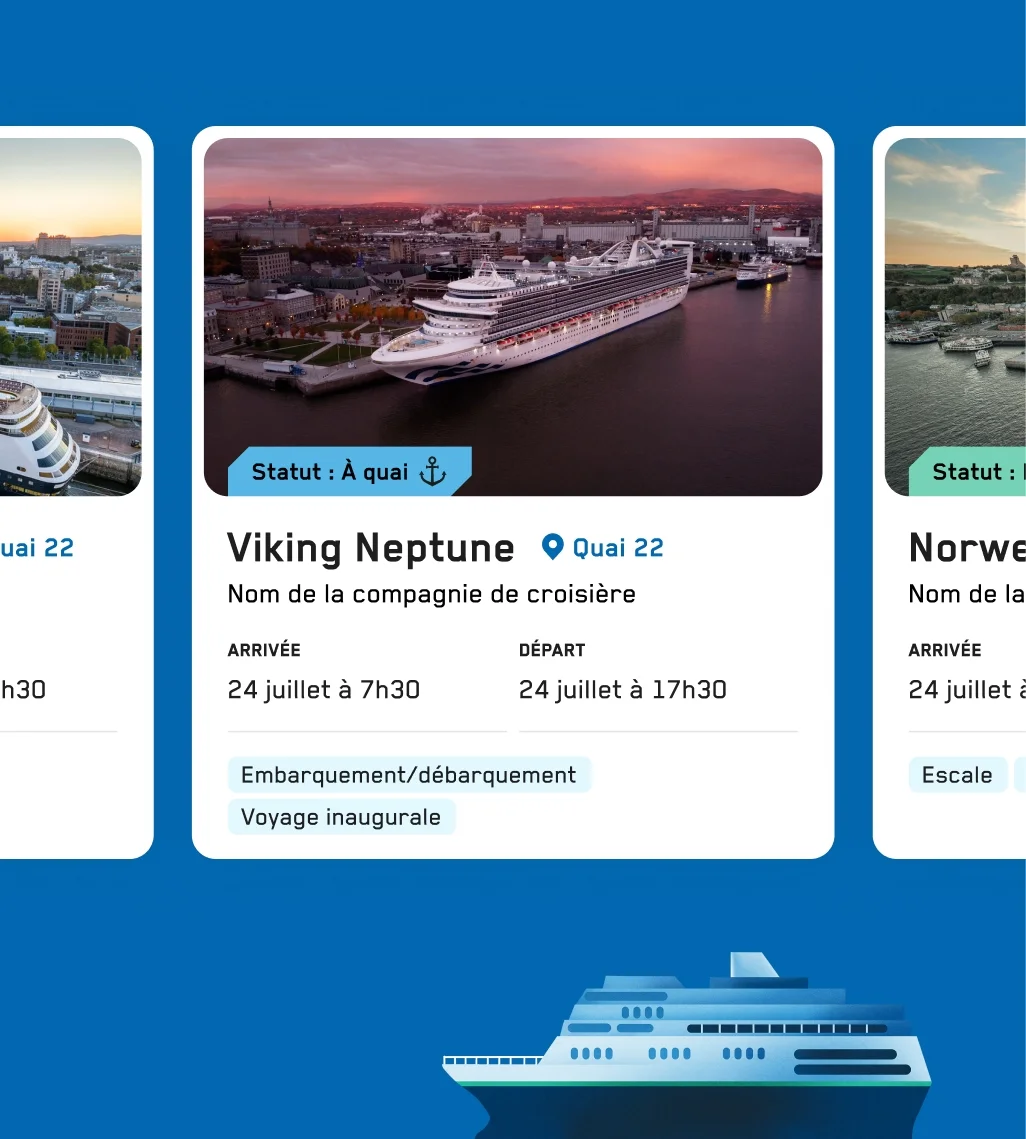 Aperçu d'une vignette d'événement sur le site du Port de Québec.