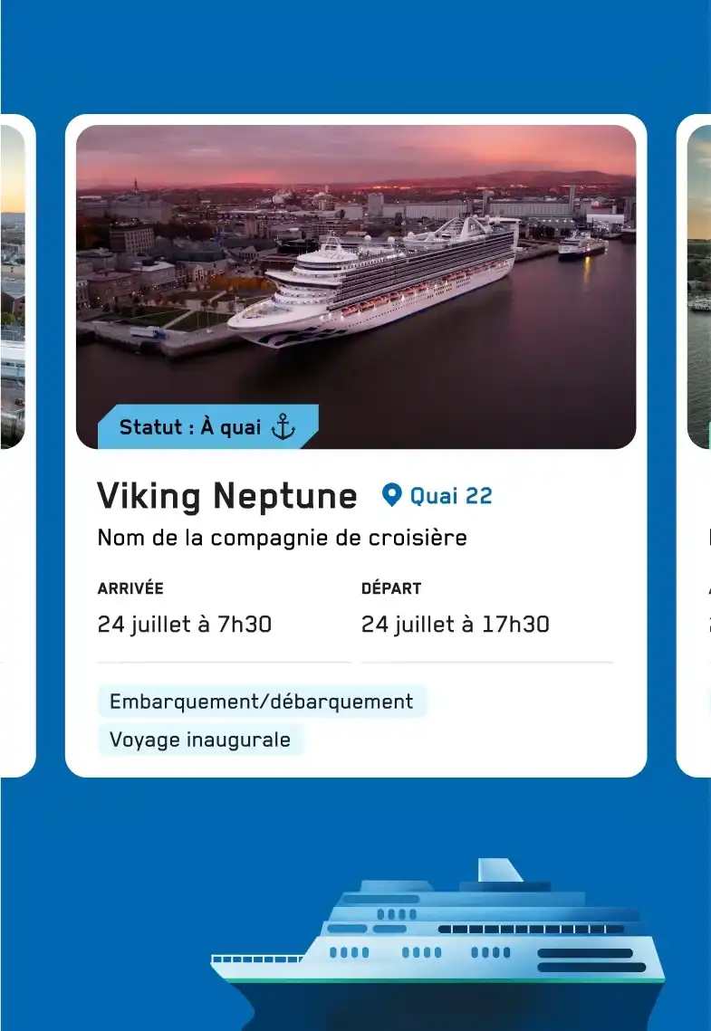 Aperçu d'une vignette d'événement sur le site du Port de Québec.