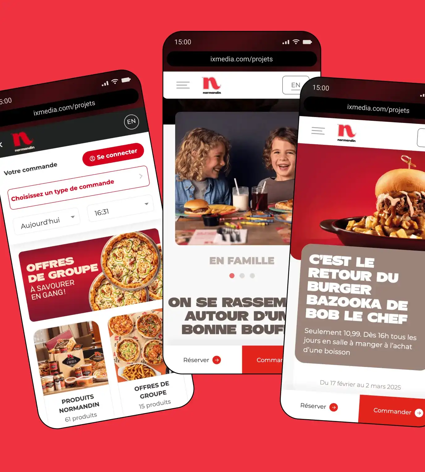 Image du site web de restauration Normandin, mettant en scène deux enfants à table.