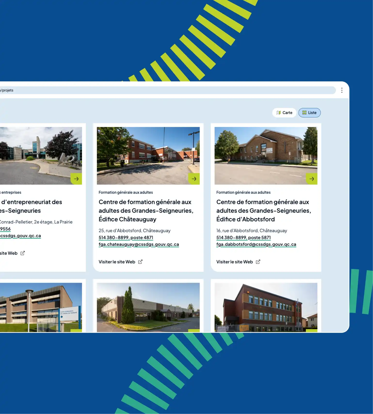 Aperçu de la liste des écoles du Centre de services scolaire des Grandes-Seigneuries