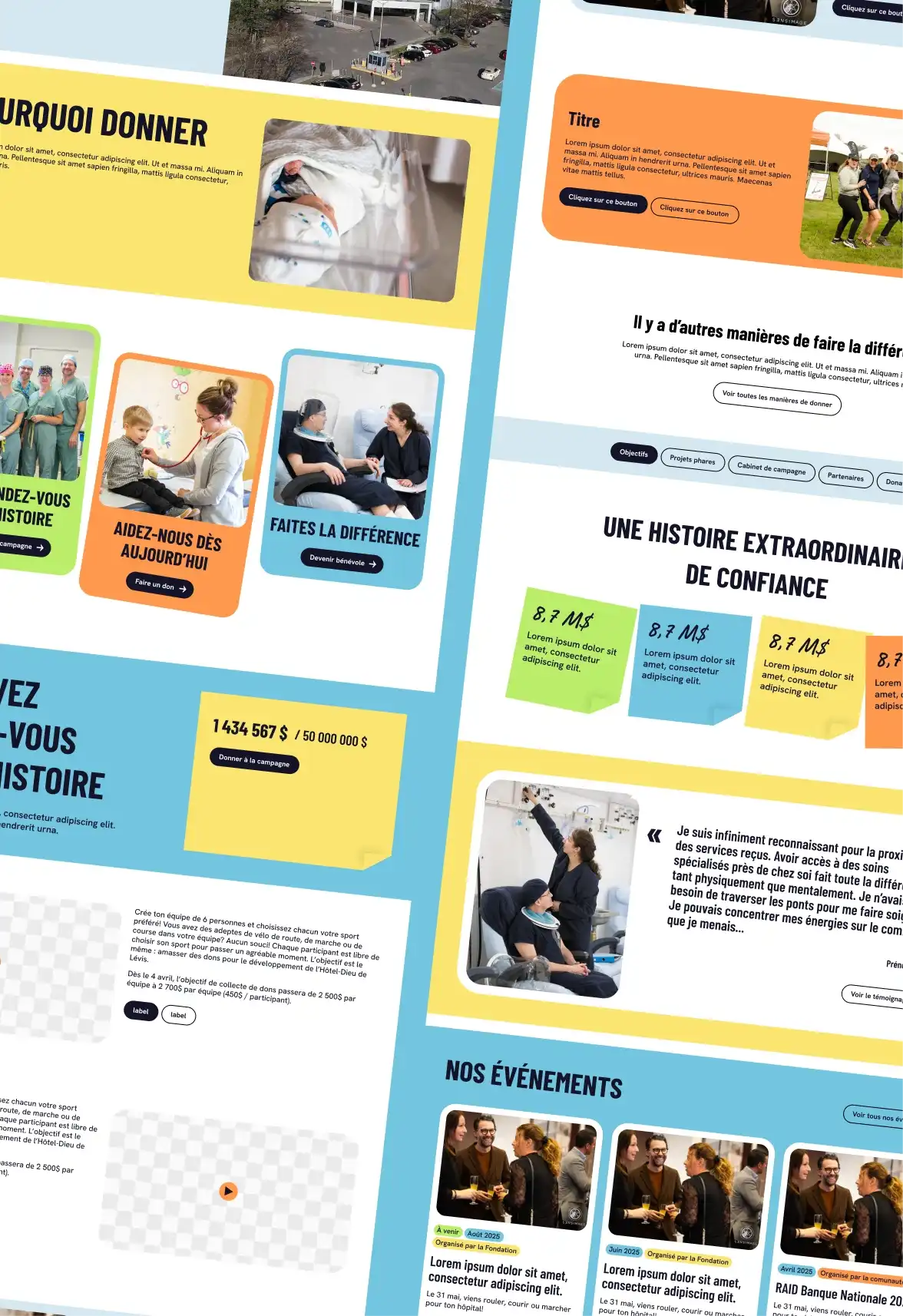 Maquette présentant les blocs réutilisables.